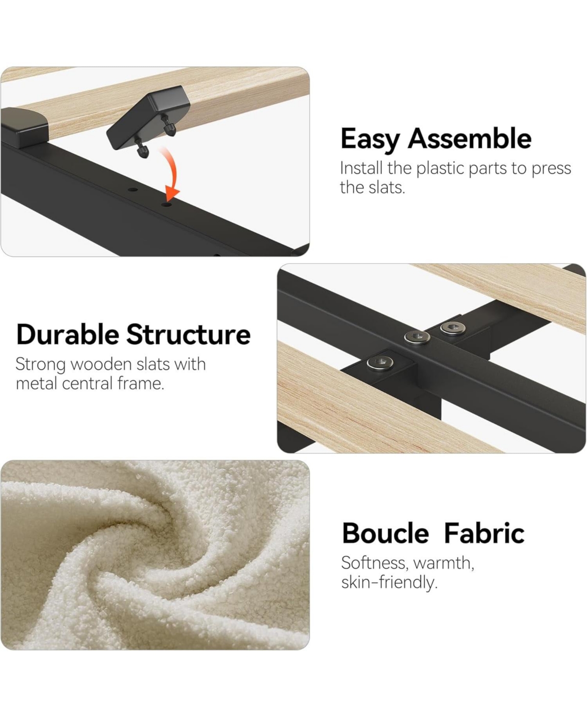 Gaomon Full Size Bed Frame Space Saving, for Living Room