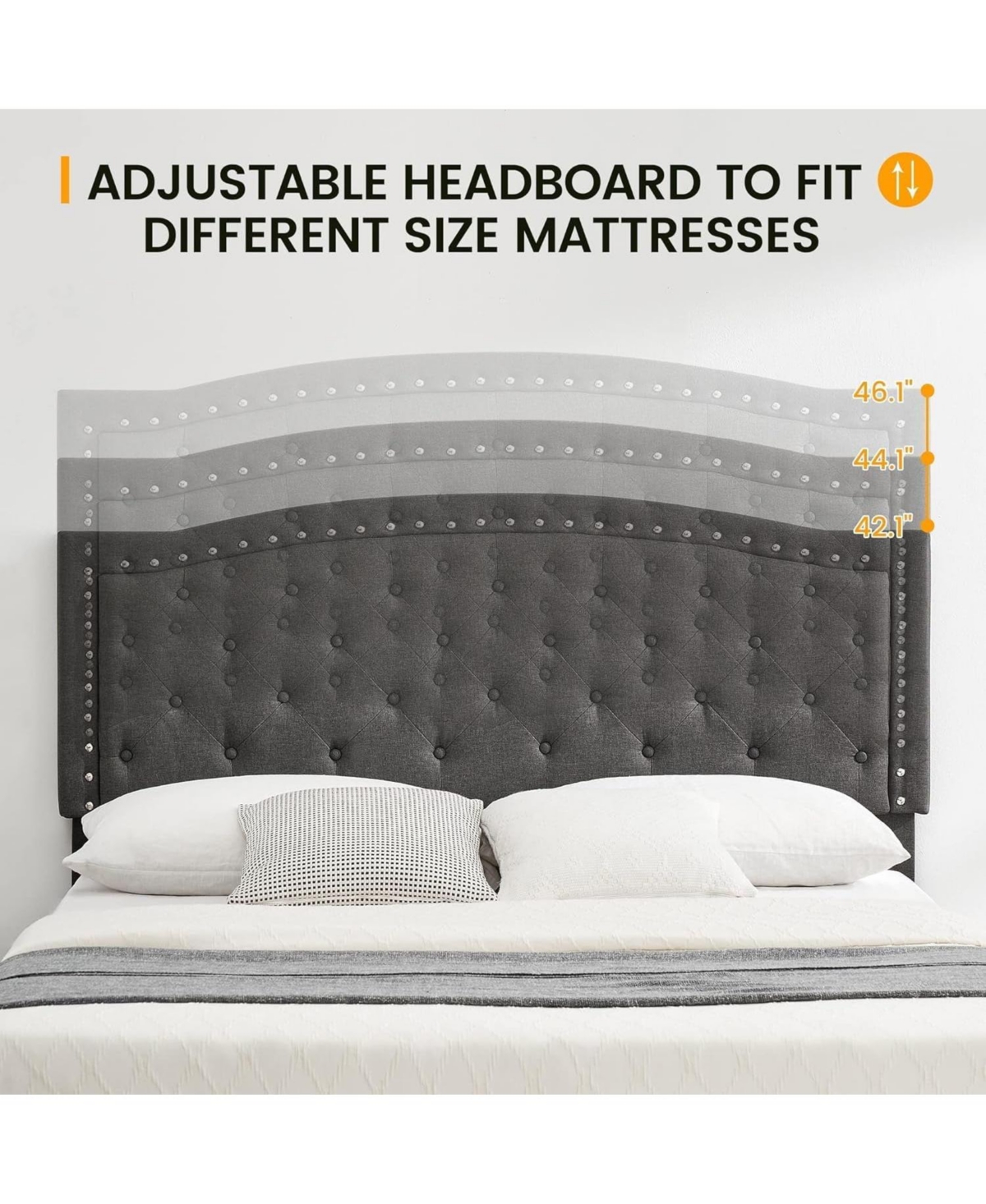 gaomon Full Size Upholstered Button Tufted Platform Bed