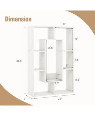 7-Cube Geometric Bookshelf Modern Decorative Open Bookcase
