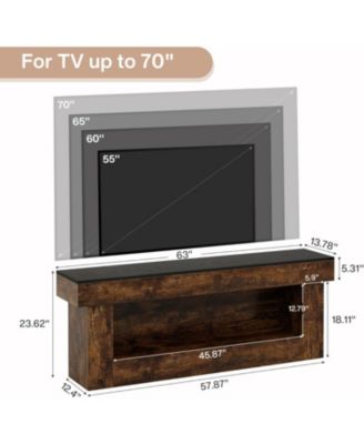 63-inch TV Stand with Storage, Entertainment Center for 60/65/70 Inches TVs, Rustic Media TV Console with Open Storage Space
