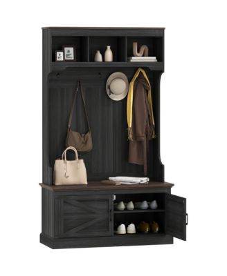 Hall Tree with Shoe Storage, Coat Rack with Shoe Bench,