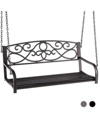 Outdoor 2-Person Metal Porch Swing Chair with Chains