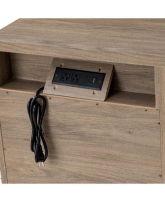 MDF Mid Century Nightstand with Drawer, Fluted Bed Side Table End Table for Bedroom Living Room Sofa Couch