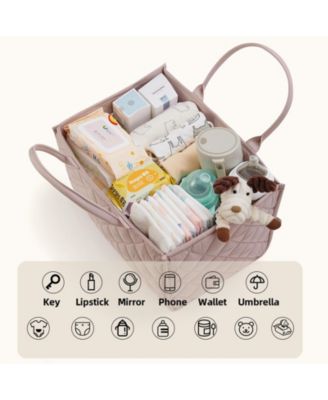 Quilted Diaper Caddy Organizer