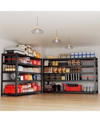 5-Tier 60 in W x 78 in H x 24 in D Adjustable Solid Plate Heavy Duty Metal Shelving Unit