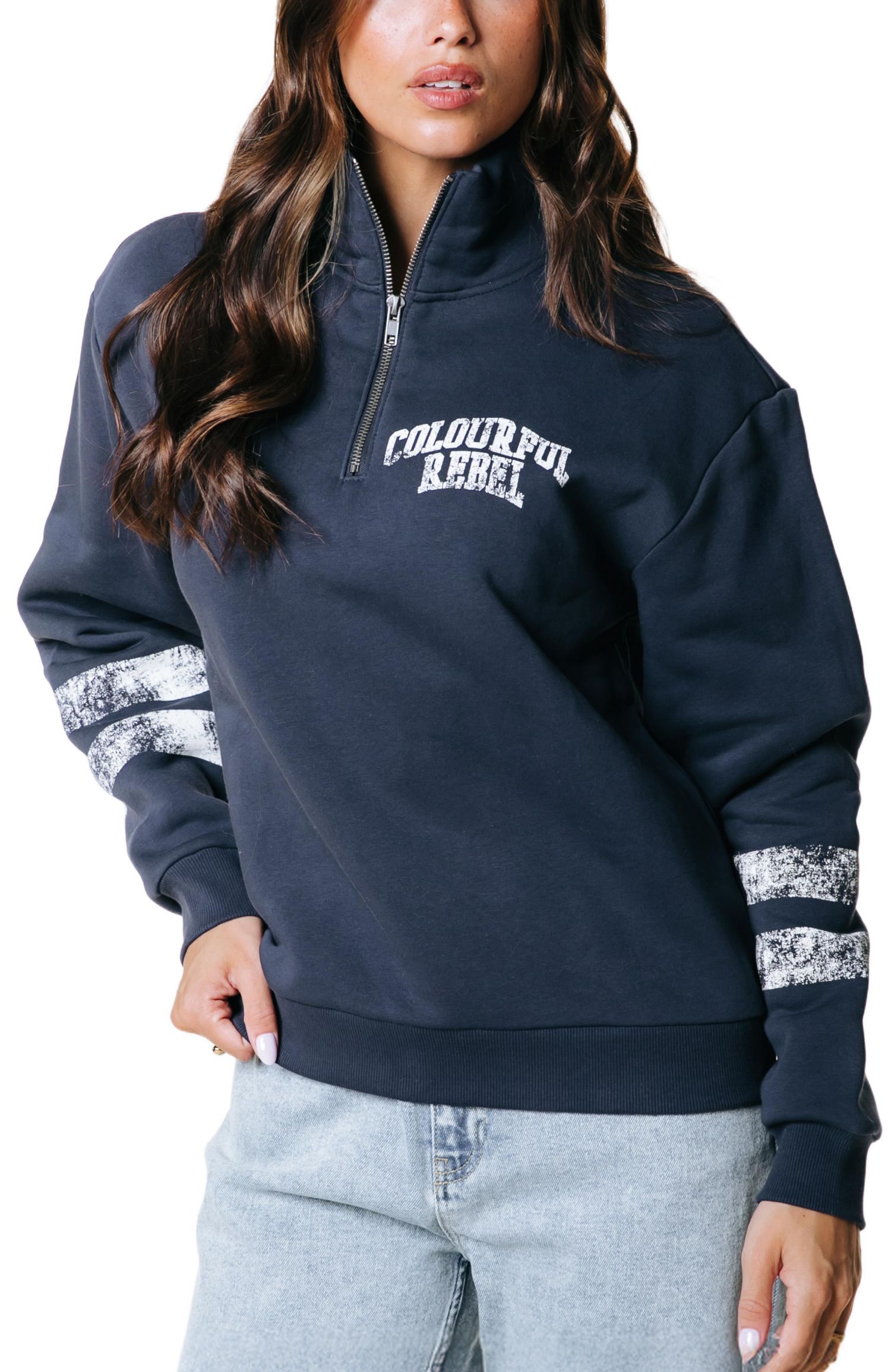 Women's Varsity Logo Relaxed Zip Sweat