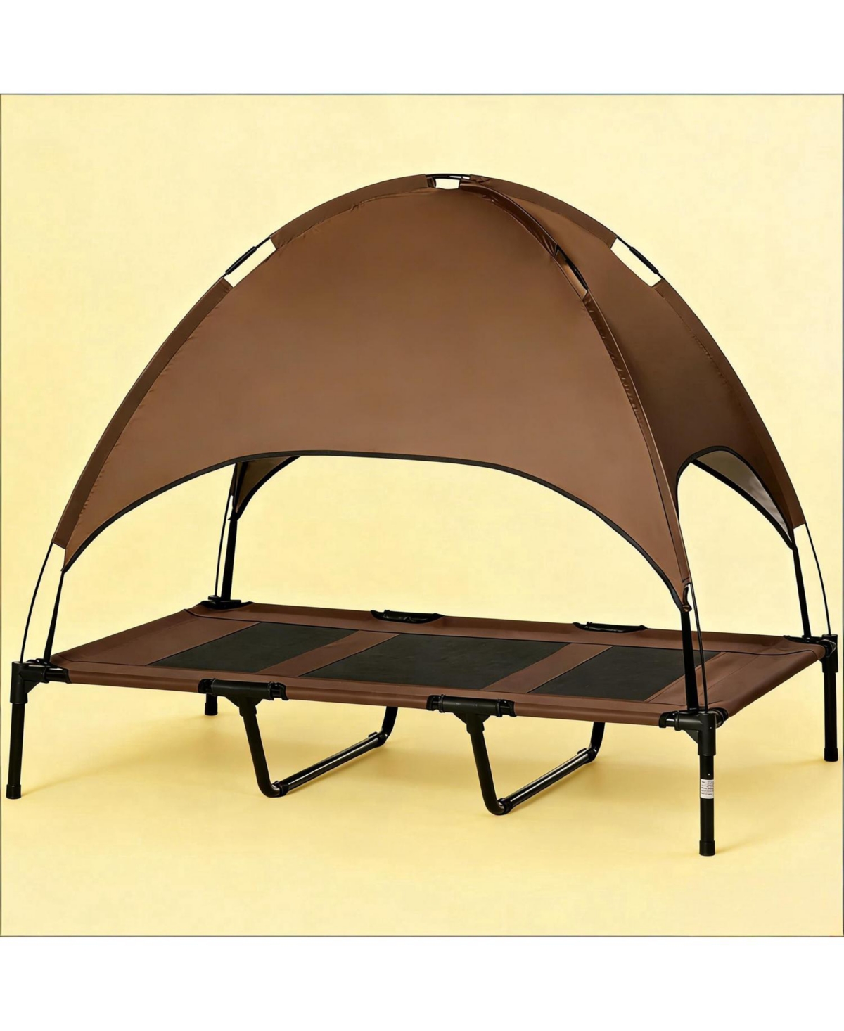 Aostirmotor Elevated Portable Dog Cot with Pad and legs in Coffee