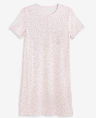 Women's Cotton Essential Short-Sleeve Henley Sleepshirt