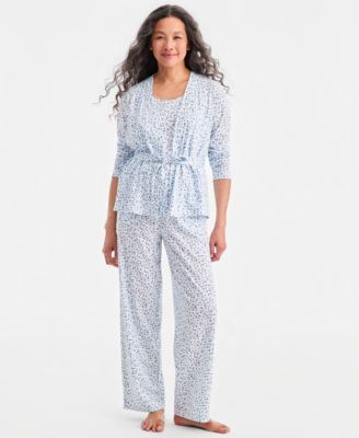 Women's 3-Pc. Cotton Pajama Set