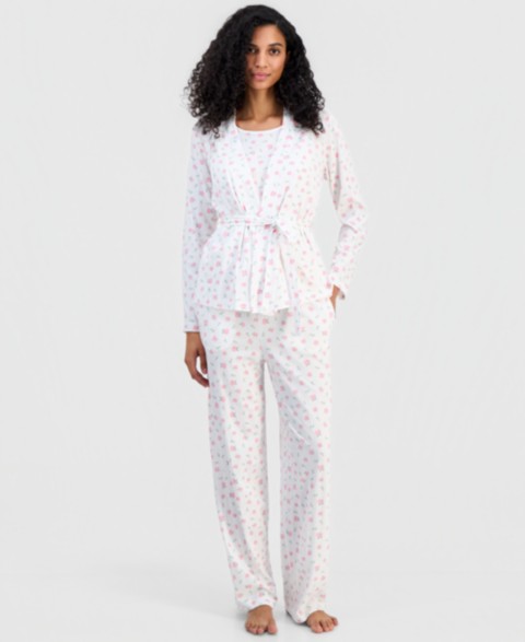 Женские Charter Club Women's 3-Piece Cotton Pajama Set