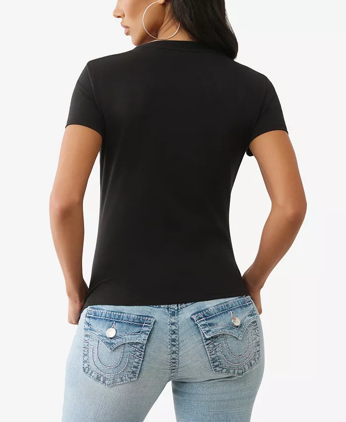 Women's Short Sleeve Crystal Buddha T-Shirt - thumbnail 6