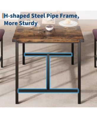 3-Piece Counter Height Dining Table Set for 2 with Footrest & Corner Protectors, Kitchen Table and 2 Upholstered Bar Stools