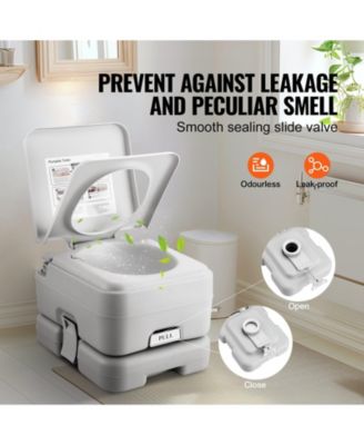 Portable Camping Toilet with Carry Bag, RV Toilet with 3.2 Gal Waste Tank, Push-Button Pressurized Flush Commode