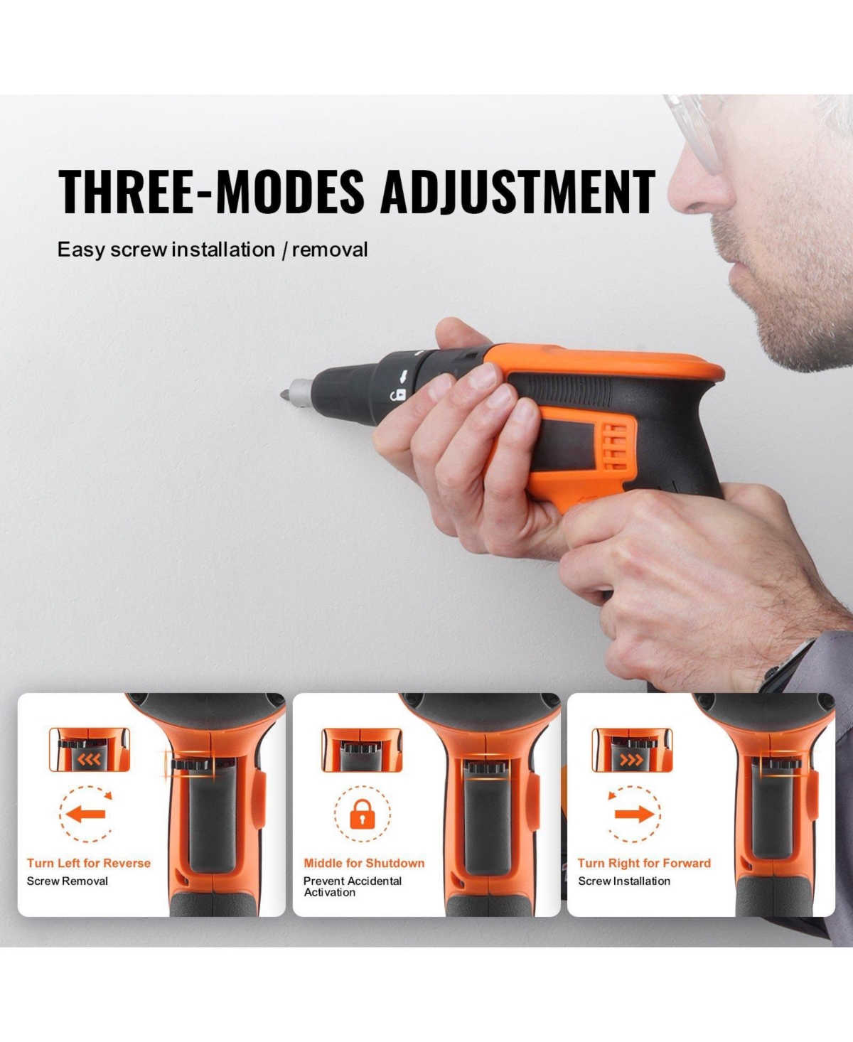 Mecale 20V Max Brushless Drywall Screw Gun, 4200RPM Cordless Drywall Screwgun Kit with 2 Batteries, Charger, Belt Clip & Tool Bag