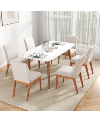 Modern Kitchen Chair Dining Chair with Rubber Wood Legs & Padded Seat