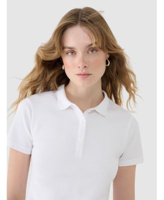 Women's slim polo shirt - white