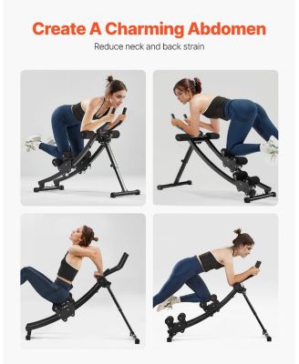 Dual-Track AB Workout Machine, Foldable Adjustable Ab & Core Trainer, 440 lb Weight Capacity, Home Gym Ab Cruncher