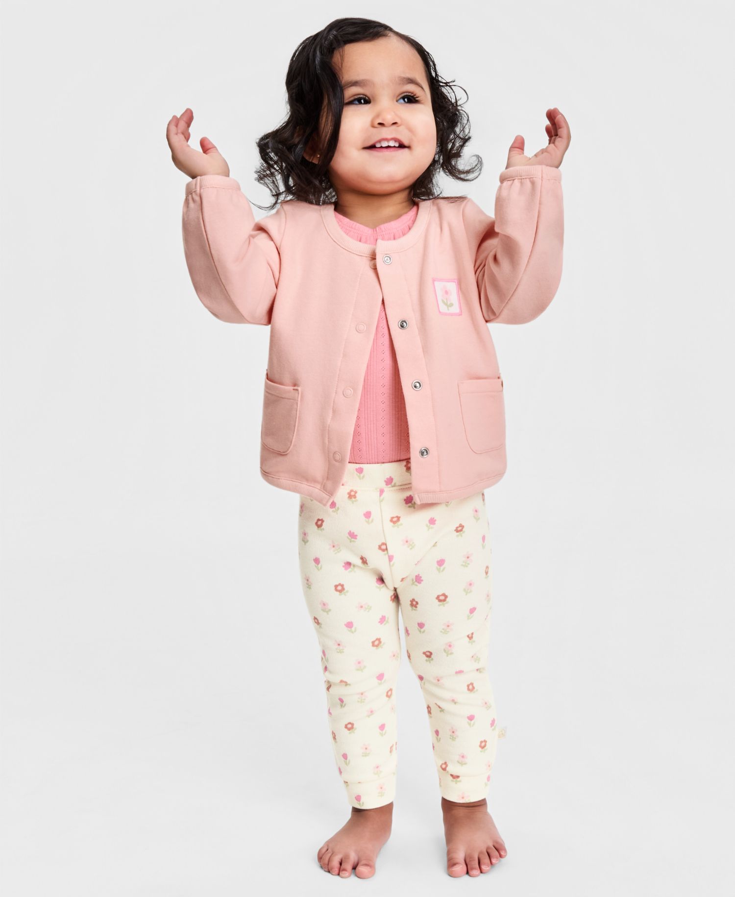 Baby Girls' Cardigan, Bodysuit and Pants, 3-Piece Set
