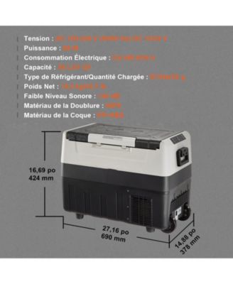 37QT/35L Dual Zone Car Refrigerator Freezer, -4&deg;F to 50&deg;F, 12/24V DC & 100-240V AC, Portable Compressor Cooler