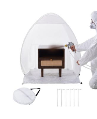 Pop-Up Spray Paint Shelter, 40 x 35 x 40 in Portable Spray Paint Tent with Built-In Floor, Exhaust Window, Storage Bag
