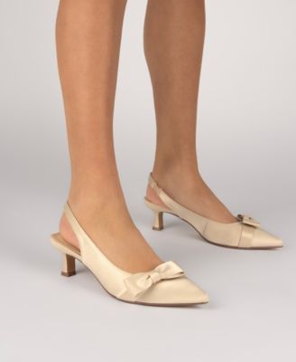 Women's Paloma Bow Kitten Heel Slingback Pumps