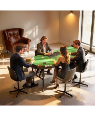 72" Foldable Poker Table, Portable 8-Player jack Table