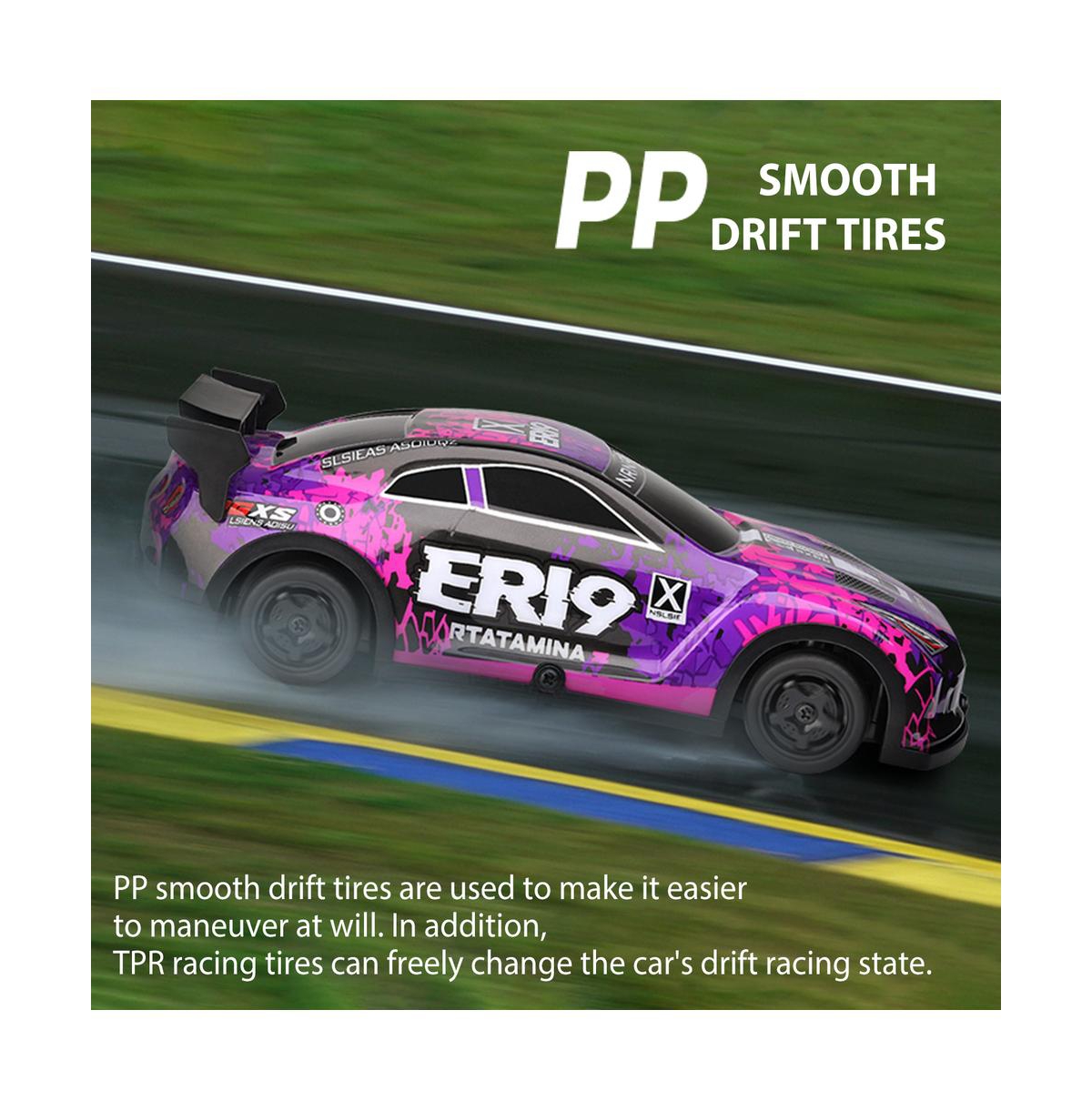 Bruce & Shark 1:22 4WD Speed & Drift Rc Car with Led Lights & Switchable Tire System