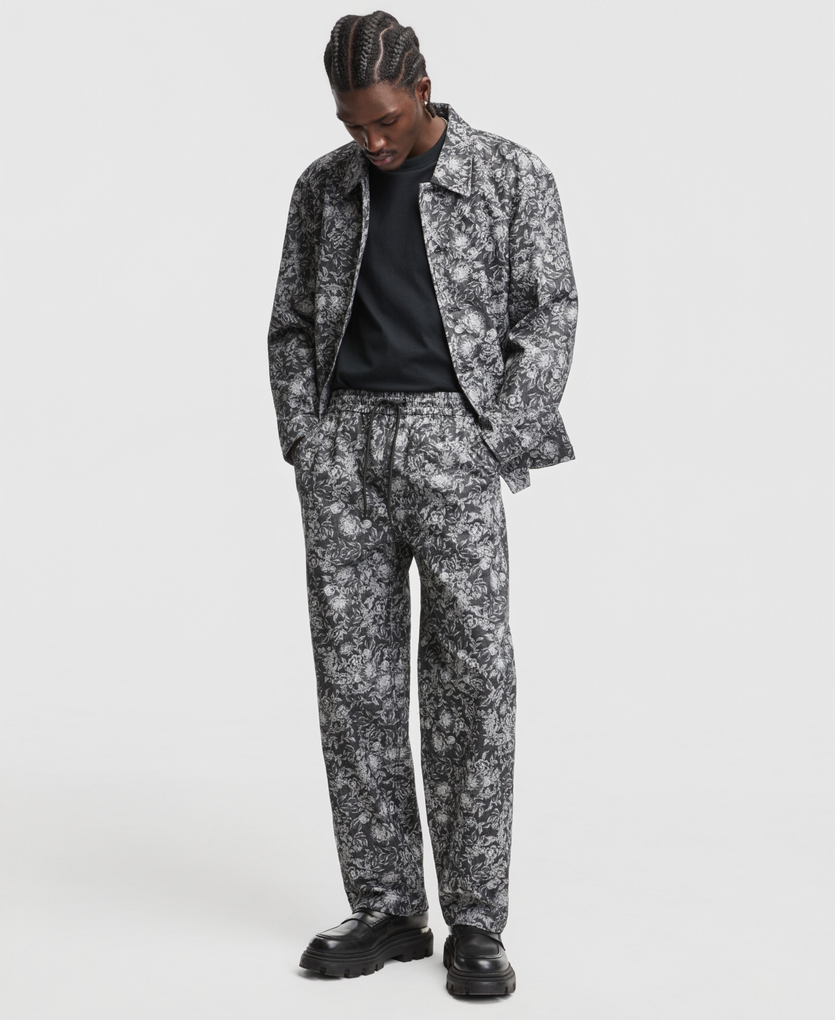 Mode of One Men's Relaxed-Fit Floral Pants, Macy's Exclusive