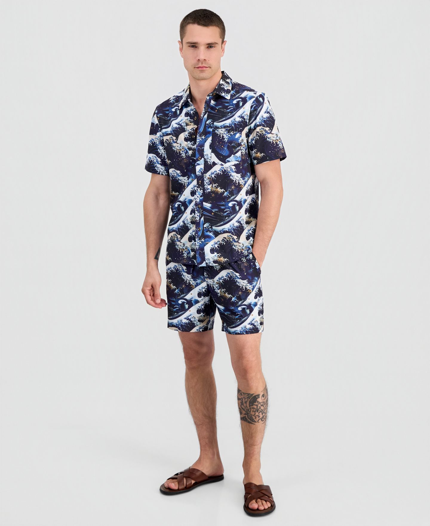 Мужская рубашка Paisley & Gray Gilby Swim Shirt, цвет: Great Wave — фото 2