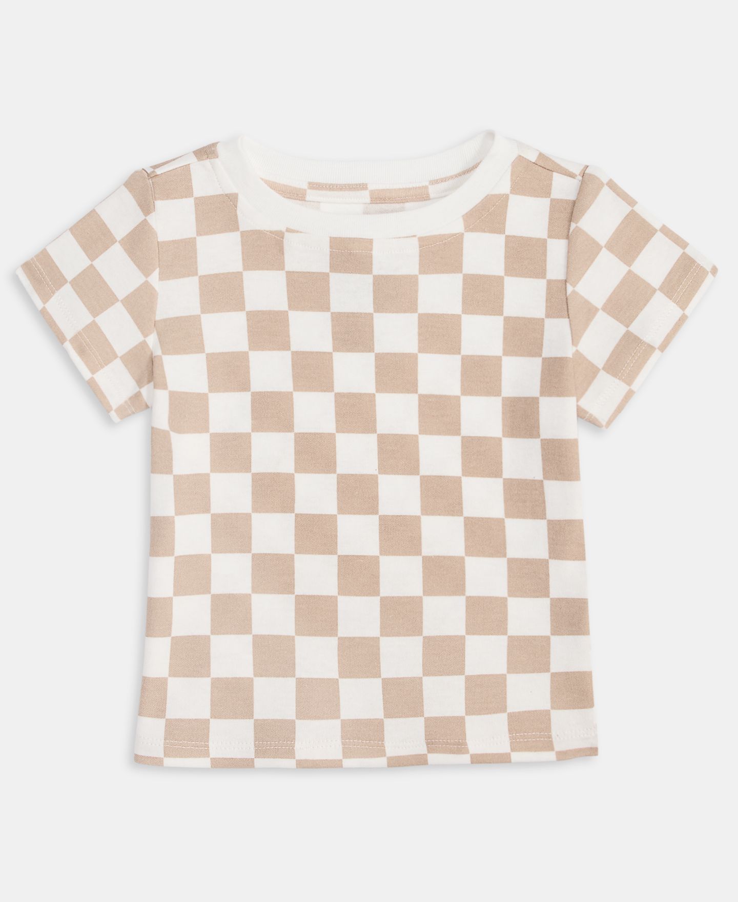 Футболка First Impressions Mix and Match Checkerboard T-Shirt для мальчиков-малышей, цвет: Hummus — фото 1