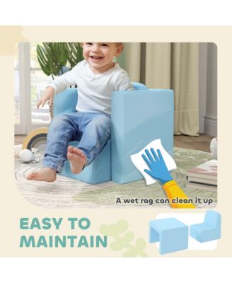 2-in-1 Kids Sofa, Convertible Table and Chair Set, Light