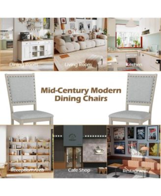 Farmhouse Dining Chair Fabric Upholstered Kitchen Chairs for Dining Room