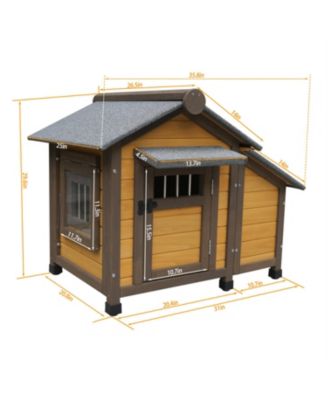 Dog House with Lockable Ventilated Door  in Dark yellow
