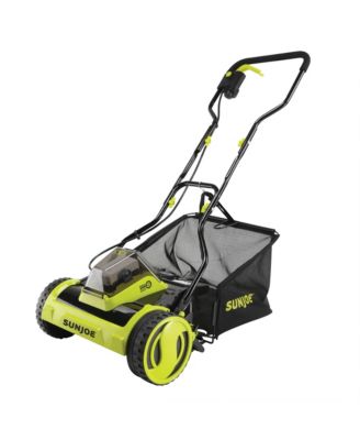 Cordless Push Reel Mower, 15” Yard Trimmer w/ Collection Bag, 24V-CRLM15