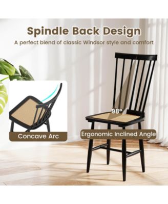 Dining Chairs with PE Rattan Seats for Dining Room, Kitchen, Restaurant