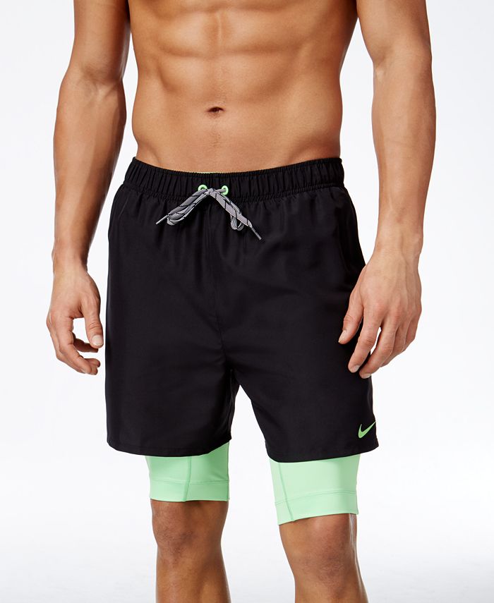 Aprendiz conversacion Marcha atrás Nike Men's 2-in-1 Training Swim Shorts & Reviews - Swimwear - Men - Macy's