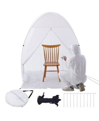 Pop-Up Spray Paint Shelter, 60 x 60 x 70 in Portable Spray Paint Tent with Built-In Floor, Exhaust Window, Storage Bag