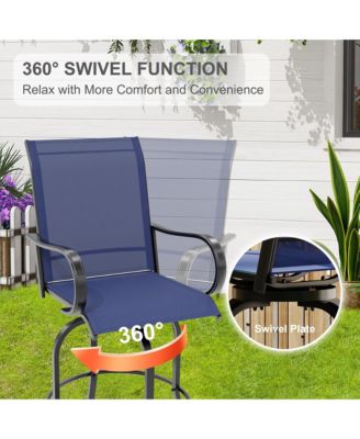 Outdoor Swivel Bar Stools Set of 4, Patio Swivel Bar Stools Chair