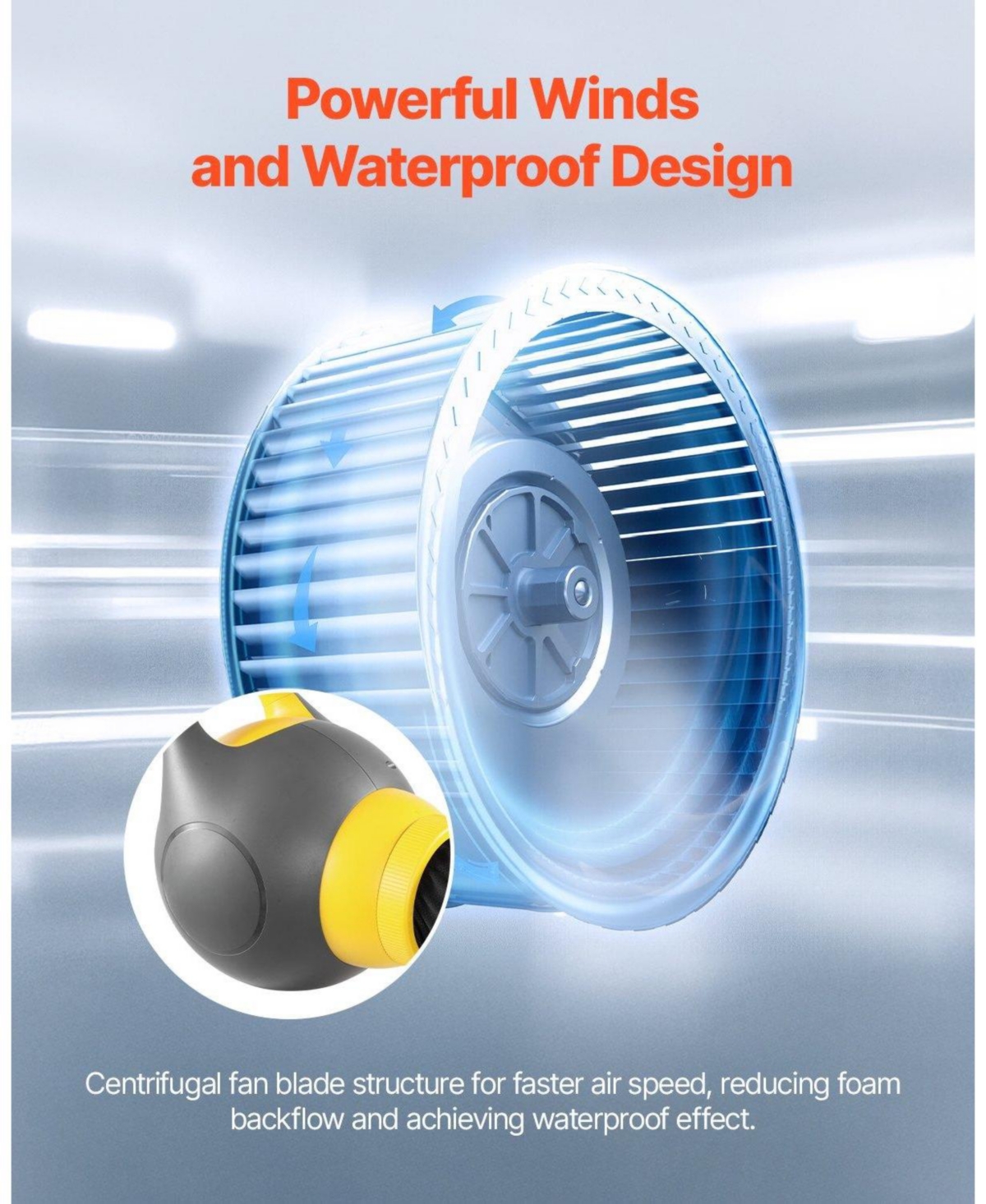 Mecale 115W Party Foam Machine, Portable Foam Cannon with Tripod Stand, Powerful Foam Maker for Backyard, Pool & Outdoor Events, Grey/Yellow