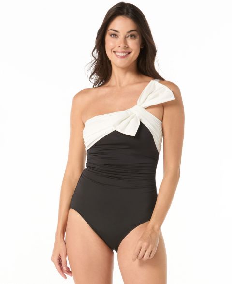 Женские купальники Carmen Marc Valvo Women's Bow-Trim One-Shoulder One-Piece Swimsuit