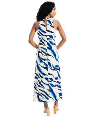 Women's Printed Halter Neck Midi Dress