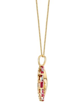 Ruby (5/8 ct. t.w.) & Diamond Accent Pendant Necklace in 10k Yellow Gold