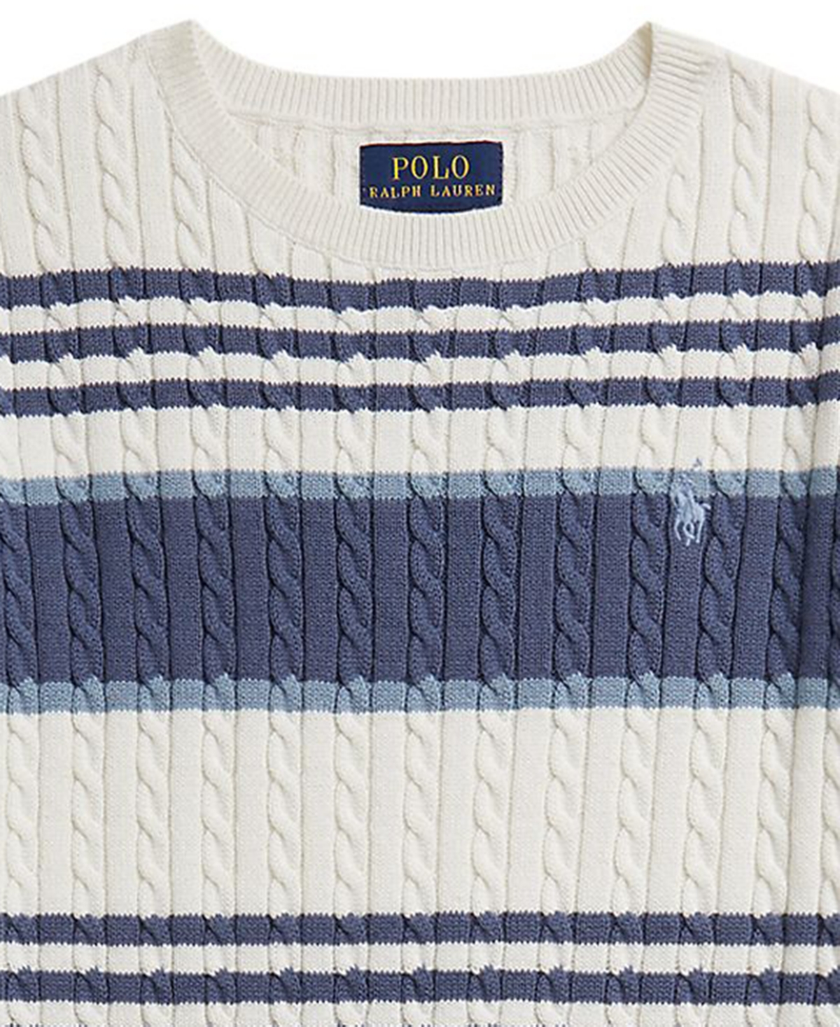 Polo Ralph Lauren Girls' 7-16 Striped Cable Sweater and Skirt, 2-Piece Set