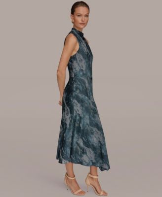 Women's Sleeveless High Neck Midi Dress