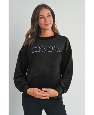 Women's Velvet Mama Crewneck Maternity Sweatshirt