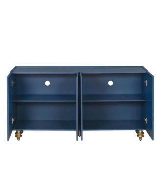 Modern Fluted Sideboard Buffet with 4 Doors and Adjustable Shelves for Kitchen and Dining Room