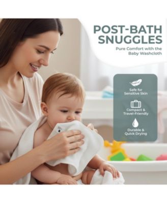 Baby Organic Washcloths, 10x10" Ultra Soft Absorbent Face Wash Cloths for Babies, Wash Cloth, Newborn Bath Towels, Holiday Gifts 6 Pack