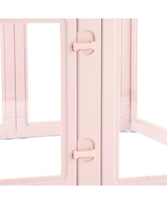 Dog Whelping Box, 60 x 59 x 23 in Clear Plastic Whelping Pen for X-Large Dogs, Waterproof w/ Windows & Door Lock, Easy-Clean Indoor Birth Kit