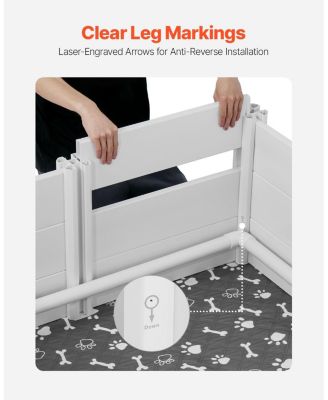 Whelping Box, 73 x 38 x 19.7 in Plastic Whelping Pen w/ Adjustable Door Height & Waterproof  Pad, Easy-Clean Indoor Birth Kit