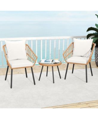 Outdoor 3-Piece Bistro Set with Sturdy Metal Frame